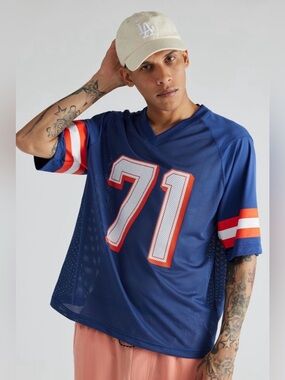Standard Cloth Urban Outfitters 71 Mesh Football Jersey Navy Size L NWT
